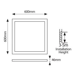 Φωτιστικό πάνελ χωνευτό λευκό backlight plus ugr19 τετράγωνο 60x60 36W με ενδιάμεσο φως 4000K 220-240V IP44