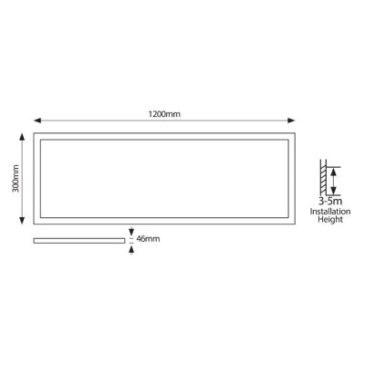 Φωτιστικό πάνελ χωνευτό λευκό backlight plus ugr19 120x30 ορθογώνιο 36W σε θερμό φως 3000K 220-240V IP44