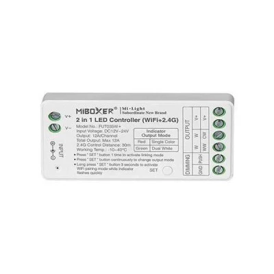 Ασύρματο RF Wifi Controller Dimmer 12A DC 12V/122W 24V/288W για μονόχρωμες ταινίες led