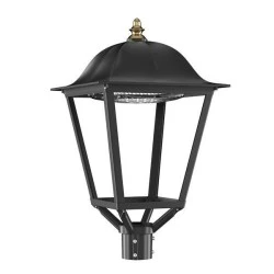 Led παραδοσιακό φανάρι πλατειών 40W 4000K ενδιάμεσο φως 5600lm σε μαύρο χρώμα IP65