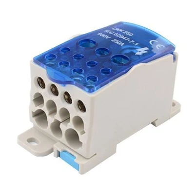 Μπλοκ διανομής ράγας 250Α PA+PC 95x47.5x51mm για θερμοκρασία από -20°C - +50°C