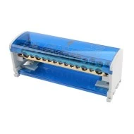 Διακλαδωτής ράγας 2 μπάρες με 15 θέσεις JH8215 125A μπλε-λευκό χρώμα 