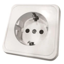 Πρίζα σουκού μονή επίτοιχης τοποθέτησης 3840W 220-240V 16A IP20 χωρίς καπάκι μίνι λευκή