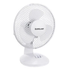 Ανεμιστήρας επιτραπέζιος Φ25cm ισχύος 38W με δυνατότητα περιστροφής 90° σε λευκό χρώμα