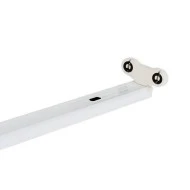 Φωτιστικό κενό διπλό SLIM για λάμπες T8 led tube με τροφοδοσία 2 άκρων 2x1.50m σε λευκό χρώμα IP20