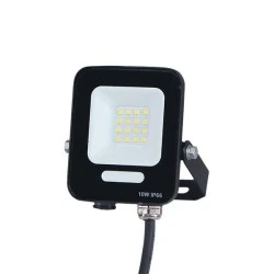 Προβολέας LED 50W smd 160-265V 4000K ενδιάμεσο φως plus μαύρος με 60cm καλώδιο IP66