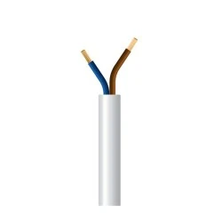 Καλώδιο εύκαμπτο H03VV-F 2x0,75mm² λευκό χρώμα σε στροφείο 2000m/drum