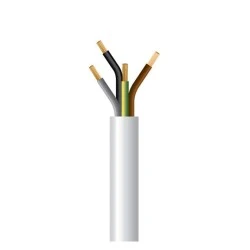 Καλώδιο εύκαμπτο H05VV-F 4x1,5mm² λευκό χρώμα (1000m/drum)