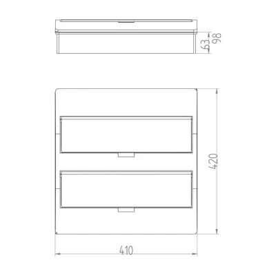 Πίνακας εξωτερικός πλαστικός ELEGANΤ 2x18 (pe+n) IP40 400V με πόρτα