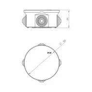Κουτί διακλάδωσης εξωτερικό Φ80X40 στεγανό IP55 γκρι χρώμα 