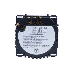 Smart wifi  L+N modular για διπλό διακόπτη αφής 600W 60x60x35mm