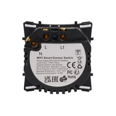 Smart wifi L+N modular ροοστάτης dimmer αφής 500W 60x60x35mm