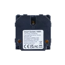 Smart wifi πρίζα σούκο 16A λευκή με ένδειξη λειτουργίας μπουτόν on/off και μετρητή ρεύματος για παρακολούθηση μέσω smartphone