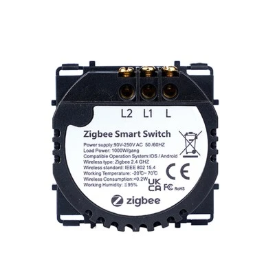 Smart Zigbee Live Only modular για διπλό διακόπτη αφής 1000W 60x60x35mm