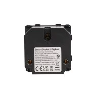 Smart Zigbee πρίζα σούκο 16A μαύρη με ένδειξη λειτουργίας μπουτόν on/off και μετρητή ρεύματος για παρακολούθηση μέσω smartphone 60x60x42