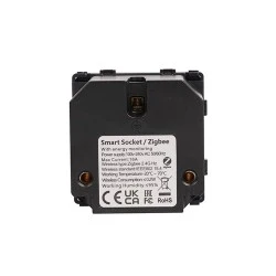 Smart Zigbee πρίζα σούκο 16A λευκή με ένδειξη λειτουργίας μπουτόν on/off και μετρητή ρεύματος για παρακολούθηση μέσω smartphone 60x60x42