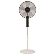 Ανεμιστήρας ορθοστάτης Φ40cm 60W με στρόγγυλη βάση μαύρο-λευκό χρώμα χειριστήριο 5 φτερωτές & LED οθόνη αφής