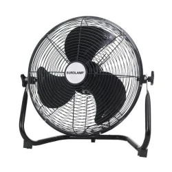 Ανεμιστήρας δαπέδου μεταλλικός μαύρος Φ35 60W με λαβές μεταφοράς και ρυθμιζόμενη γωνία αέρα 180°