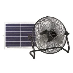 Ανεμιστήρας δαπέδου μεταλλικός Φ37 15W επαναφορτιζόμενος με ηλιακό πάνελ 12 ταχυτήτων 