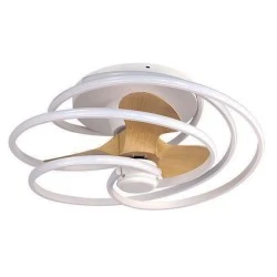 Ανεμιστήρας οροφής 26W λευκός Φ68cm με ξύλο & φωτισμό LED 40W DIMMABLE τηλεχειριστήριο & χρονοδιακόπτης
