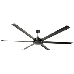 Ανεμιστήρας οροφής μαύρο χρώμα Φ183 55W με 6 φτερωτές και 6 ταχύτητες με τηλεχειριστήριο