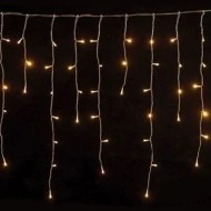 144 led χριστουγεννιάτικα λαμπάκια βροχή σε θερμό φως με δυνατότητα επέκτασης διάφανο καλώδιο, 8 προγράμματα & μνήμη 300x60cm IP44