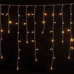 119 led χριστουγεννιάτικα λαμπάκια βροχή σε θερμό φως σταθερά με διάφανο καλώδιο και μετασχηματιστή 31v h50 x w500cm ip44