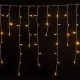 Επεκτάσιμα 100 led λαμπάκια θερμό φως σε βροχή με μετασχηματιστή 31v και διάφανο pvc καλώδιο 180x60cm IP44