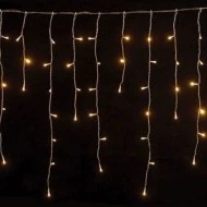 300 led λαμπάκια θερμό φως σε βροχή επεκτάσιμα με διάφανο καλώδιο και 31v μετασχηματιστή 900x70cm IP44