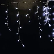 Λαμπάκια βροχή 144 led σε λευκό χρώμα με διάφανο pvc καλώδιο 8 προγράμματα, μνήμη και δυνατότητα επέκτασης 300x60cm IP44