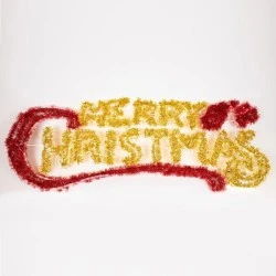 Διακοσμητικό Merry Christmas 184x5x65.5cm με led φωτοσωλήνα σε θερμό και κόκκινο φως και προέκταση παροχής 1,5m ip44