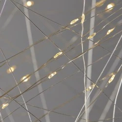 Αστέρι φωτιζόμενο 78cm με 240 led θερμό φως σε ασημί μετταλικό σκελετό και μετασχηματιστή IP44