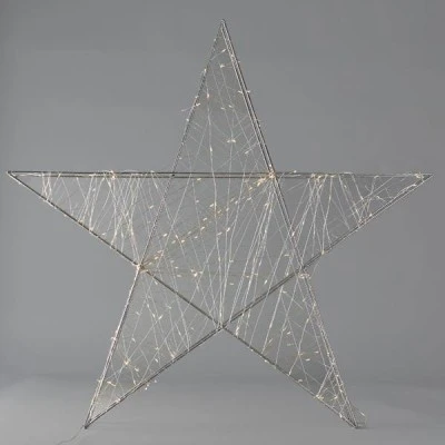 Αστέρι φωτιζόμενο 78cm με 240 led θερμό φως σε ασημί μετταλικό σκελετό και μετασχηματιστή IP44 Αστέρι φωτιζόμενο 78cm με 240 led θερμό φως σε ασημί μετταλικό σκελετό και μετασχηματιστή IP44