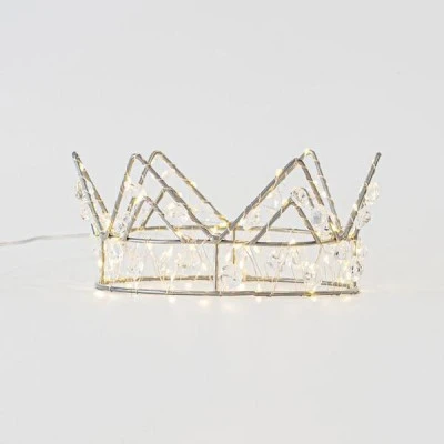 Φωτιζόμενη κορώνα 21x10cm με κρυσταλλάκια 70 mini led λαμπάκια σε θερμό φως, χρονοδιακόπτη, ασημί χάλκινο καλώδιο και τροφοδοσία με μπαταρία ip20 Φωτιζόμενη κορώνα 21x10cm με κρυσταλλάκια 70 mini led λαμπάκια σε θερμό φως, χρονοδιακόπτη, ασημί χάλκινο καλώδιο και τροφοδοσία με μπαταρία ip20
