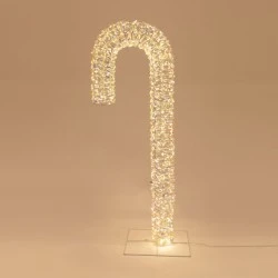 Φωτιζόμενο μπαστούνι ιριδίζον 100cm με 960 led θερμό φως 24v μετασχηματιστή, timer σε ασημί χάλκινο καλώδιο ip44