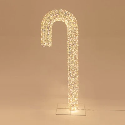 Φωτιζόμενο μπαστούνι ιριδίζον 100cm με 960 led θερμό φως 24v μετασχηματιστή, timer σε ασημί χάλκινο καλώδιο ip44