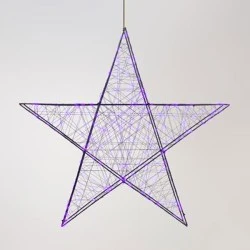 Αστέρι φωτιζόμενο 78cm με 240 led λαμπάκια σε μωβ χρώμα μαύρο μεταλλικό σκελετό με χρονοδιακόπτη και μετασχηματιστή IP44