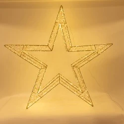 Αστέρι φωτιζόμενο 110cm με 2640 led σε θερμό φως μετασχηματιστή,timer και μπρονζέ μεταλλικό σκελετό ip44