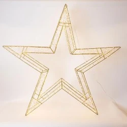 Αστέρι φωτιζόμενο 110cm με 2640 led σε θερμό φως μετασχηματιστή,timer και μπρονζέ μεταλλικό σκελετό ip44