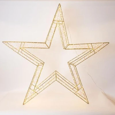 Αστέρι φωτιζόμενο 110cm με 2640 led σε θερμό φως μετασχηματιστή,timer και μπρονζέ μεταλλικό σκελετό ip44