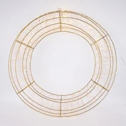 Στεφάνι 80cm φωτιζόμενο με 1680 led θερμό φως χρονοδιακόπτη και μπρονζέ μεταλλικό σκελετό με προέκταση παροχής 5m ip44