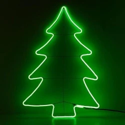 Χριστουγεννιάτικο δέντρο 65x74cm 230V με neon led φωτοσωλήνα πράσινο, μονοκάναλο και προέκταση παροχής 1,5m ip44