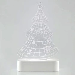 Διακοσμητικό δέντρο plexi glass φωτιζόμενο 5 led και τροφοδοσία με μπαταρία 13x5,5x22,5cm