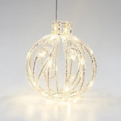 Ακρυλική μπάλα 30x32cm με 60 θερμά led λαμπάκια και 500cm προέκταση παροχής  ip44