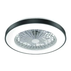 Aνεμιστήρας οροφής τηλεχειριζόμενος με LED 36W DIMMABLE & διάμετρο Φ50cm 22W DC με 7 διάφανα ABS πτερύγια μαύρος