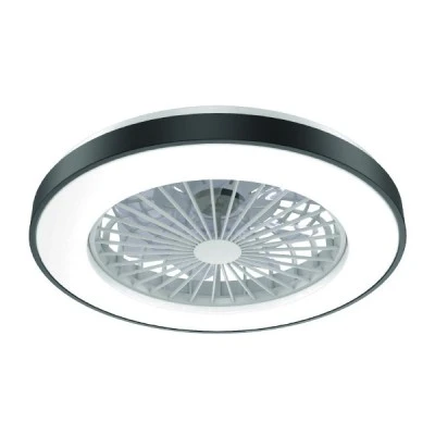 Aνεμιστήρας οροφής τηλεχειριζόμενος με LED 36W DIMMABLE & διάμετρο Φ50cm 22W DC με 7 διάφανα ABS πτερύγια μαύρος