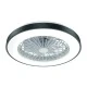 Aνεμιστήρας οροφής τηλεχειριζόμενος με LED 36W DIMMABLE & διάμετρο Φ50cm 22W DC με 7 διάφανα ABS πτερύγια μαύρος
