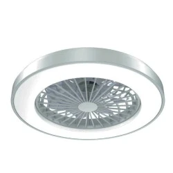 Ανεμιστήρας οροφής τηλεχειριζόμενος με LED 36W DIMMABLE & διάμετρο Φ50cm 22W DC με 7 διάφανα ABS πτερύγια λευκός