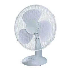 Ανεμιστήρας επιτραπέζιος 230V AC με διάμετρο Φ40cm 45W 3 ταχύτητες με 3 πτερύγια σε λευκό χρώμα