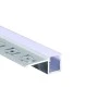 Προφίλ αλουμινίου TRIMLESS one side με οπάλ pc κάλυμμα 2m/pc ασημί χρώμα